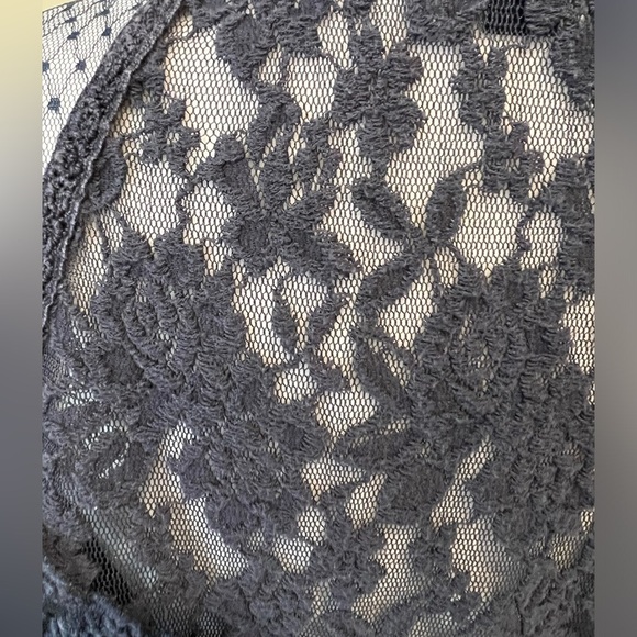 American Eagle Navy Lace Blouse Size Medium Whimsigoth Whimsy Goth - Picture 6 of 6